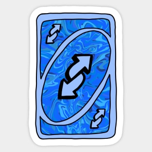 Trippy blue Uno reverse card Sticker